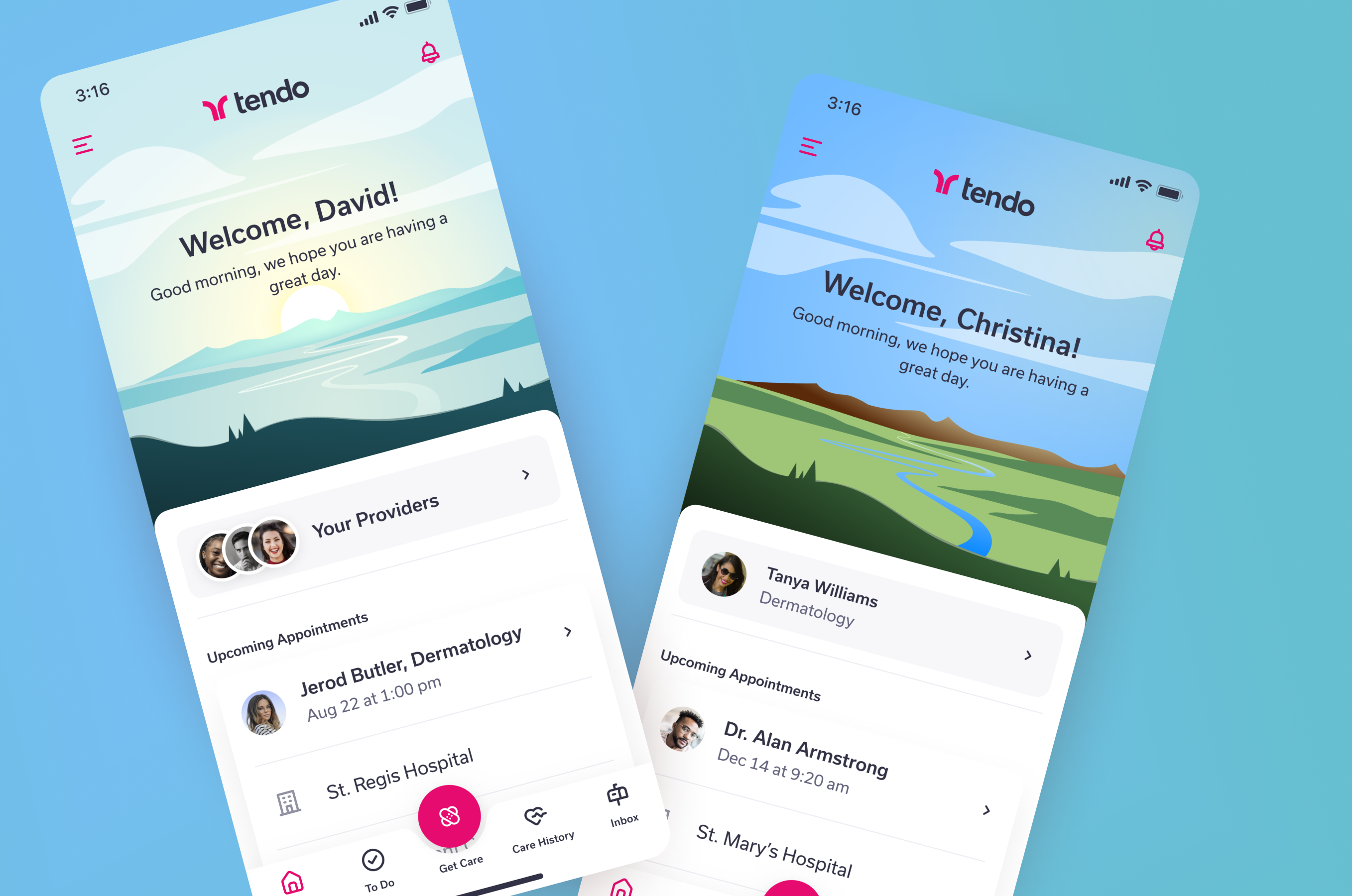 Tendo patient care journey mobile app