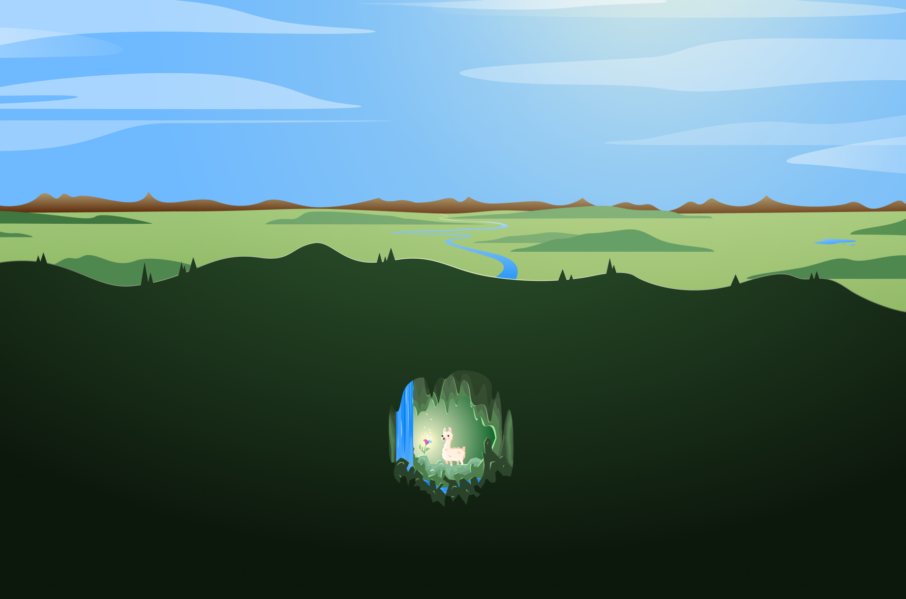 Day Llama Illustration