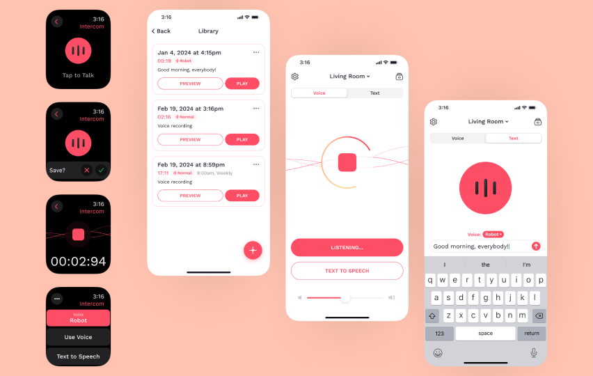 Intercom iOS app and Watch app for SONOS