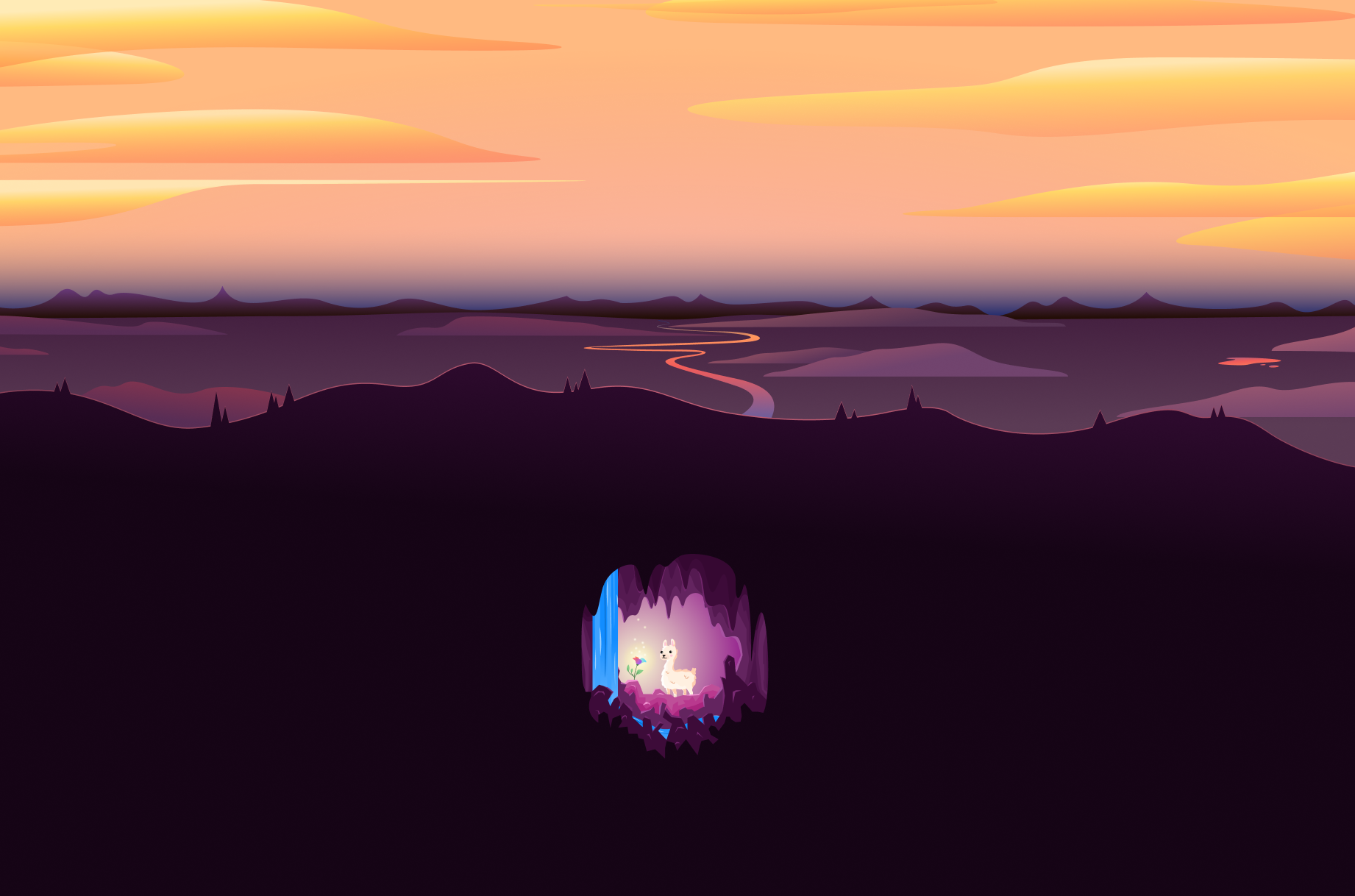 Evening Sunset Illustration