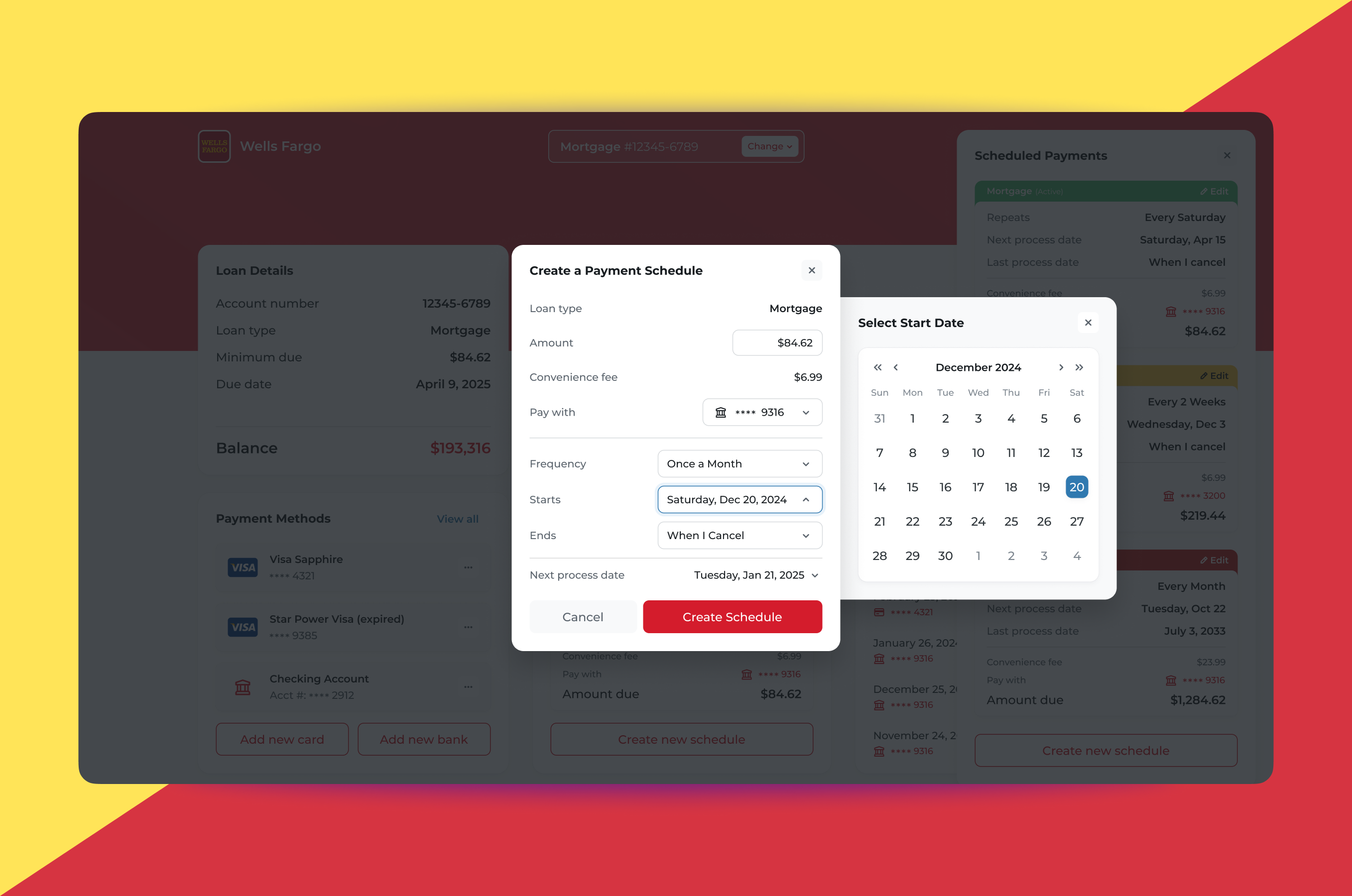 MessagePay web app for loan and account management