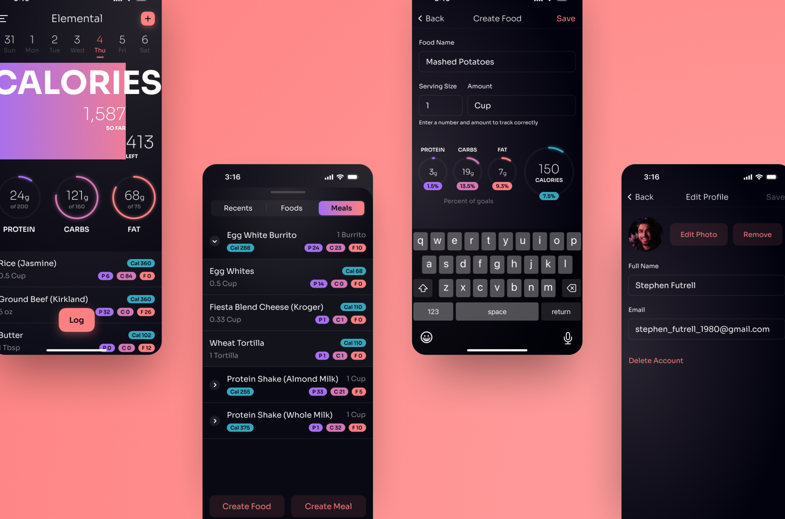 Grams iOS app, designed by Manspaugh