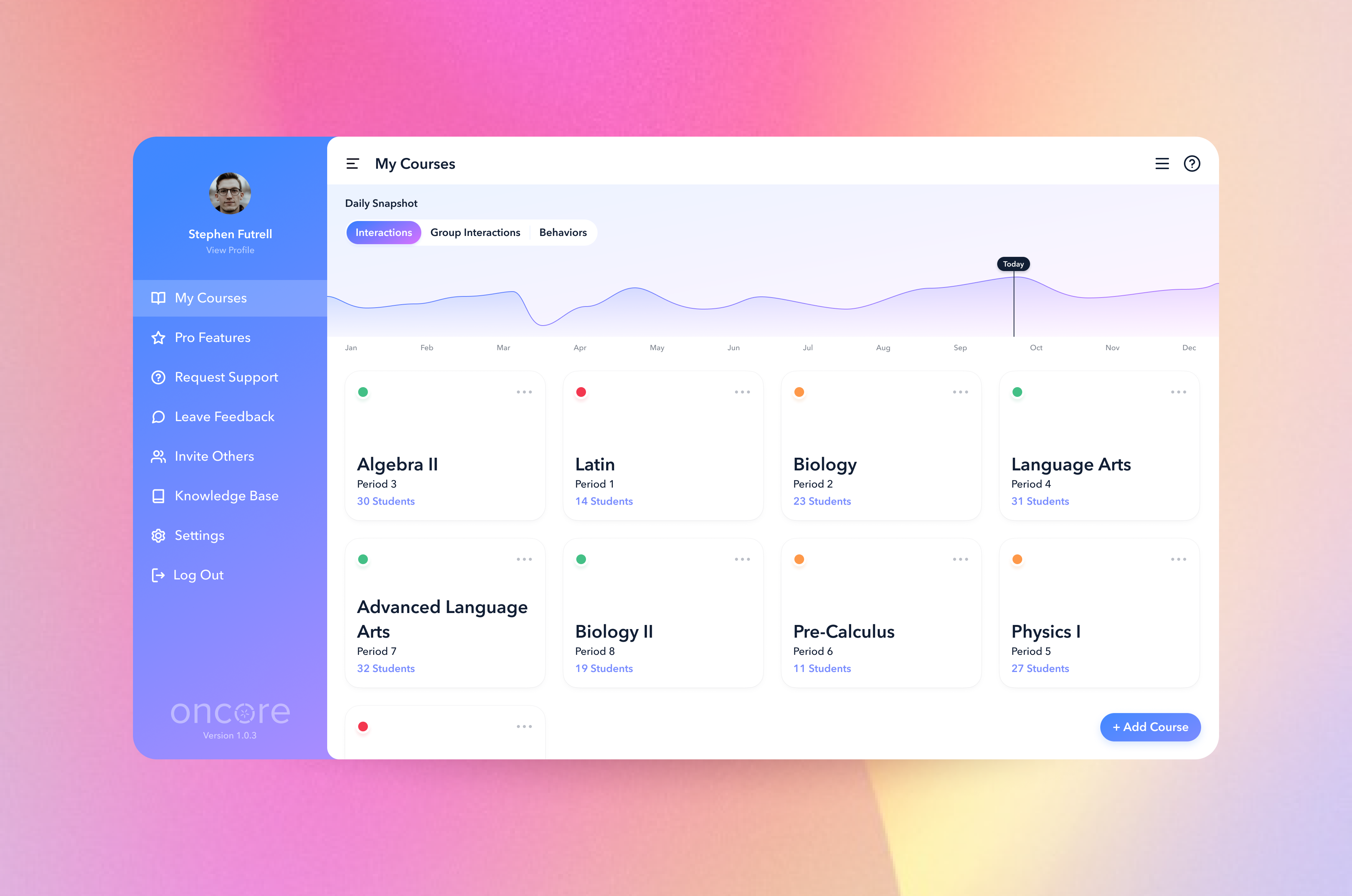 Oncore app screenshot