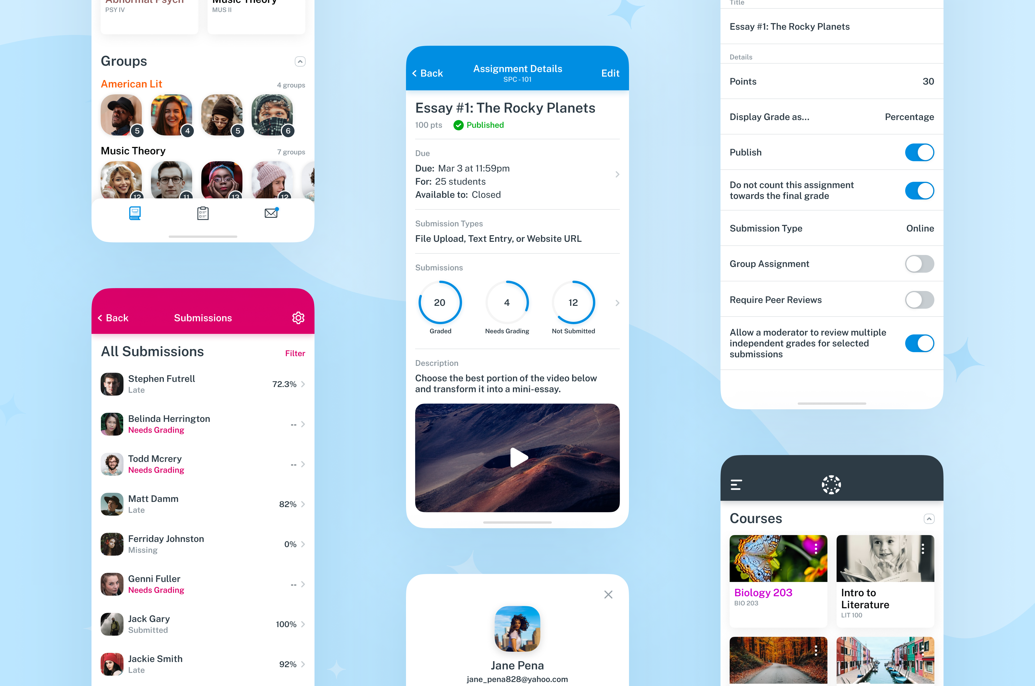 Canvas Teacher App and SpeedGrader